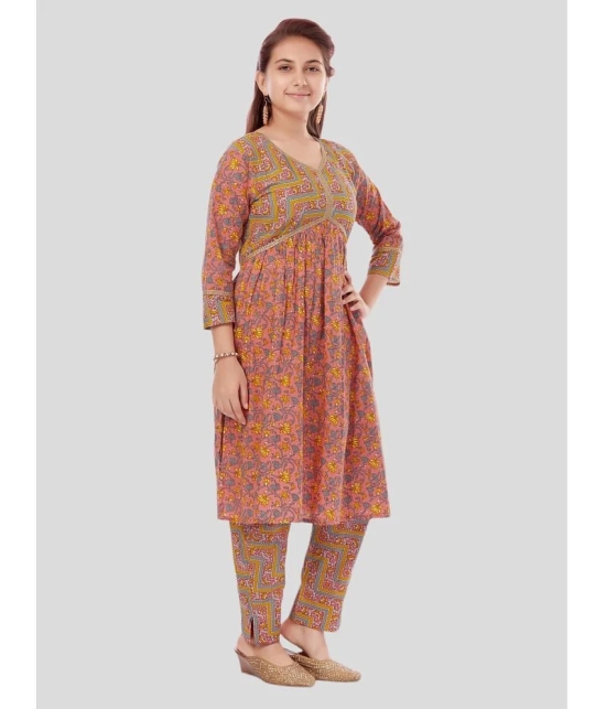 Aarika Peach Cotton Girls Kurti ( Pack of 1 ) - None