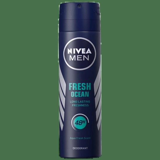 Nivea Men Fresh Ocean Deodorant - 48H Long Lasting Freshness With Fresh Aqua Scent, 150 Ml