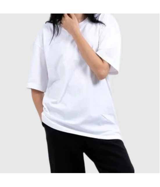 PP Kurtis - White Cotton Loose Fit Womens T-Shirt ( Pack of 1 ) - None