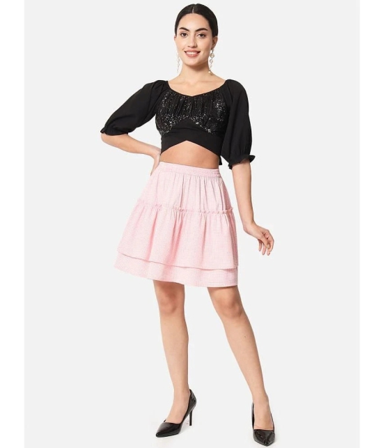 ALL WAYS YOU - Pink Crepe Womens A-Line Skirt ( Pack of 1 ) - None