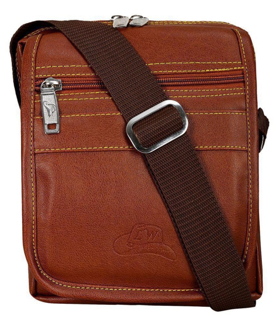 Leather World - Brown Solid Messenger Bag - Brown