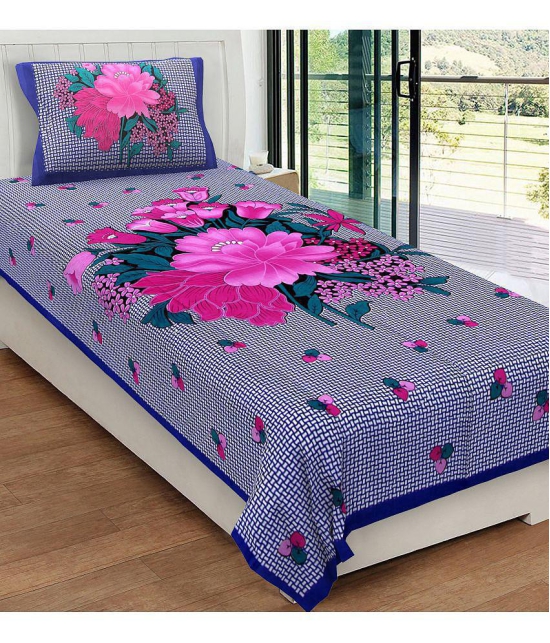 URBAN MAGIC - Multicolor Cotton Single Bedsheet with 1 Pillow Cover - Multicolor