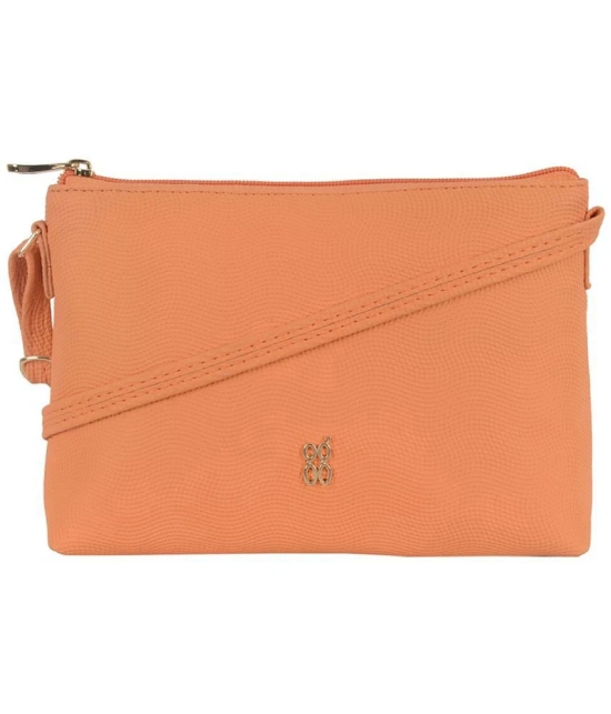 Baggit Orange Faux Leather Sling Bag - Orange