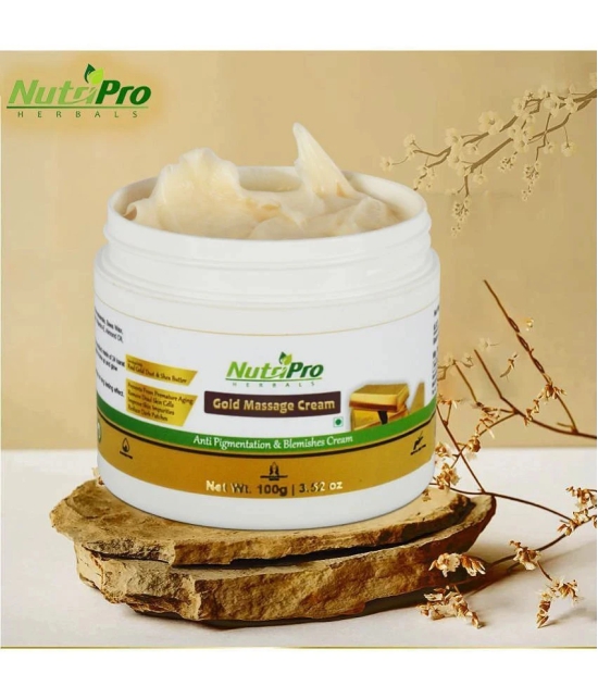 NutriPro Gold Massage Cream With Massager|Gold Leaf, 150GM