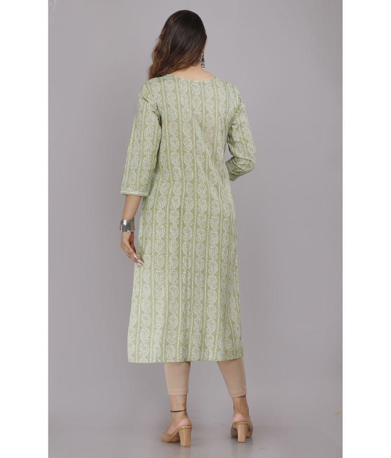 JC4U - Green 100% Cotton Women''s Straight Kurti ( Pack of 1 ) - None