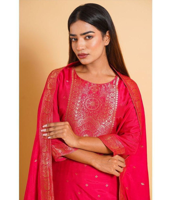 Estela - Pink Straight Viscose Women's Stitched Salwar Suit ( Pack of 1 ) - None