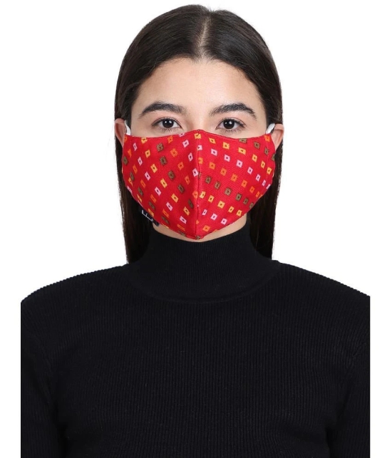 Anekaant - Red 3 Ply Mask ( Pack of 1 )