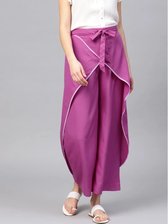 Women Purple Relaxed Loose Fit Trousers