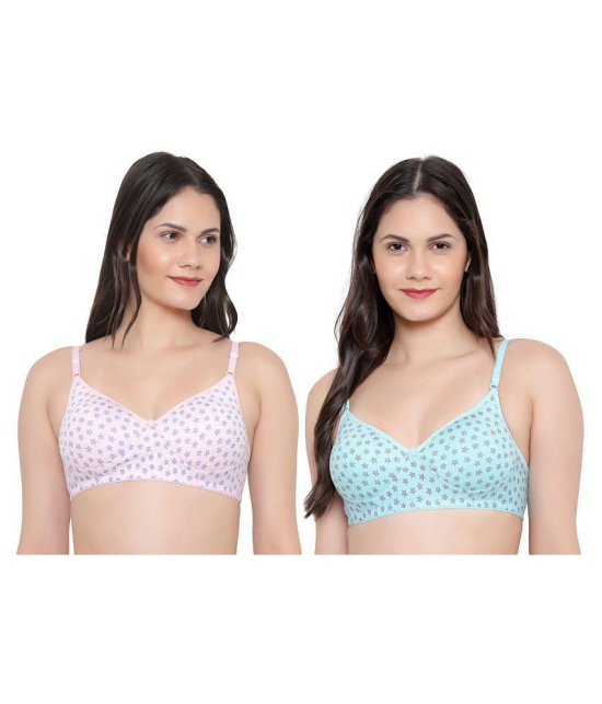 KYODO Cotton Everyday Bra - Multi Color Pack of 2 - 34B