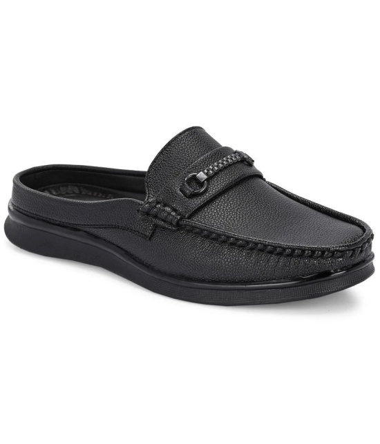 Aadi Half Back Open Black Mens Mules Shoes - None