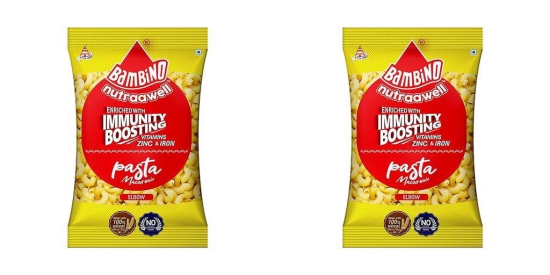 Bambino | Pasta Macaroni with PEP | Enriched with Immunity Boosting | Elbow | 900 gm Each | Pack of 2 | 1800 Gm Pack