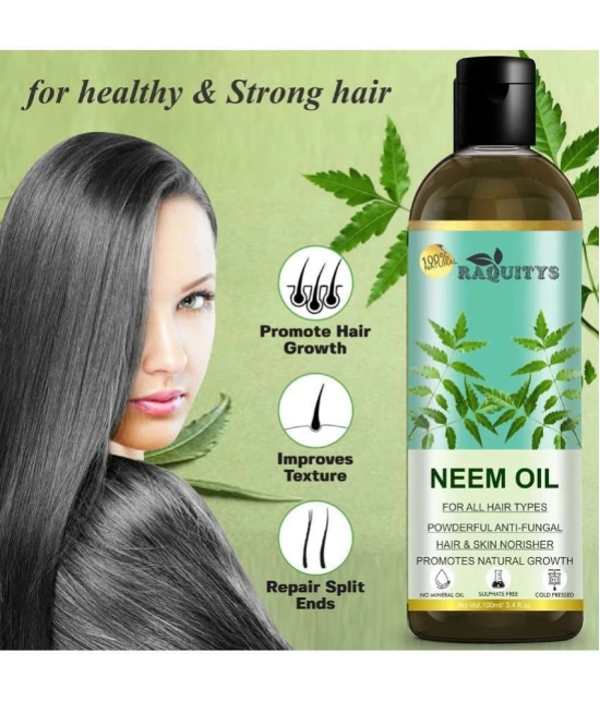 RAQUITYS Neem Oil- Natural & Cold Pressed for Dandruff & Scalp 100ML