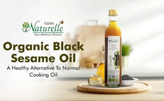 Farm Naturelle-Organic Virgin Cold Pressed Black Sesame Seed/Til/Gingelly Cooking Oil (1L)