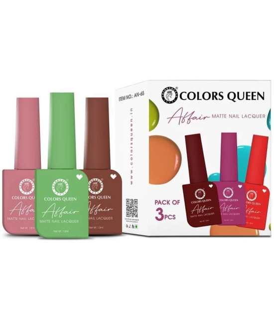 Colors Queen - Multi Matte Nail Polish ( Pack of 3 )