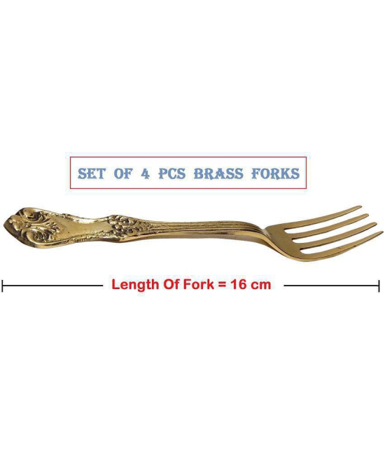 A & H ENTERPRISES - Gold Brass Table Fork ( Pack of 4 ) - Gold