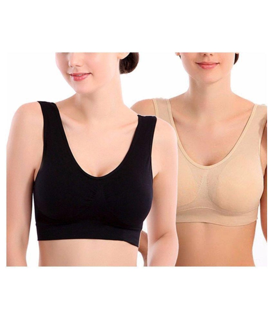 ComfyStyle Cotton Lycra Air Bra - Beige - Free Size