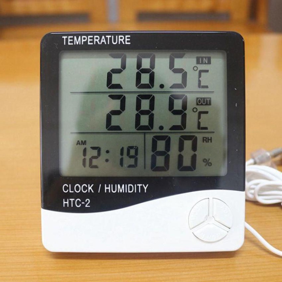 AC Atomsâ?¢ Htc-1 Digital Hygrometer Thermometer Humidity Meter With Clock