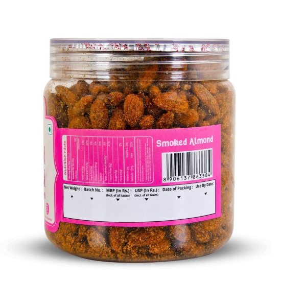 MEVABITE Smoked Roasted Almond 1kg - Himalayan Pink Salt Almonds | Crunchy & Salted Badam