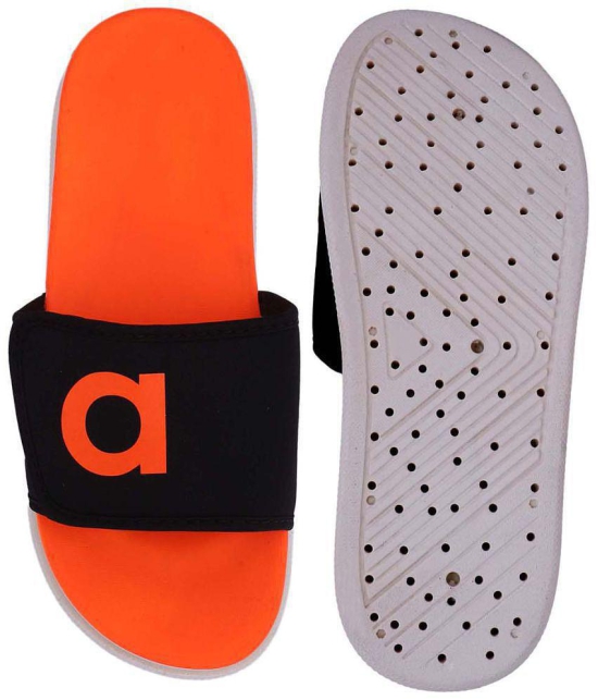 Aadi - Orange Rubber Slide Flip flop - None