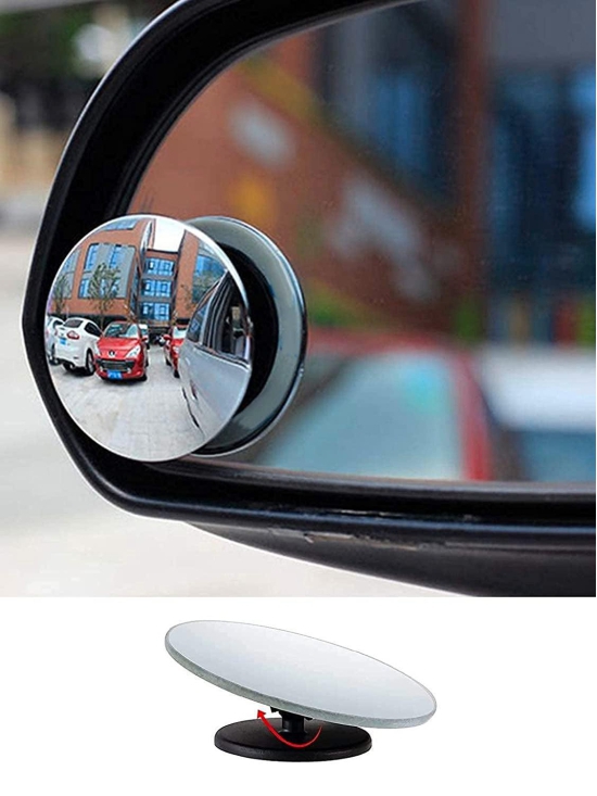 Blind Spot Mirror Round Wide Angle Adjustable 360° Rotate Convex Rear View Mirror Fit Stick-on Design for All Universal Vehicles Car, Truck, Van etc( Pack of 2 )