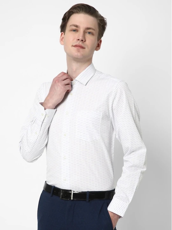 Premium Slim Fit Geometric Printed Cotton Formal Shirt