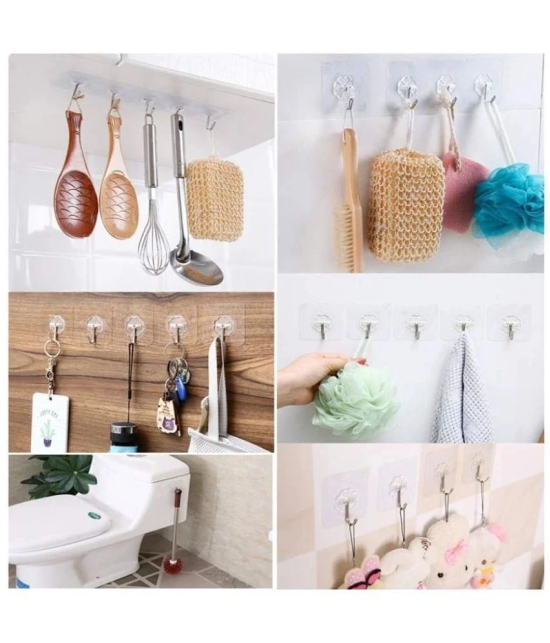 Self Adhesive Hanger Hook Pack of 10,Strong Adhesive Hook Wall Door Sticky Hanger Holder for Kitchen Bathroom Hook (Pack of 10)