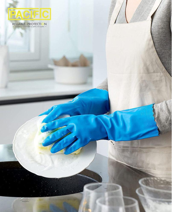 HOMETALES Multi-Purpose Silicon Gloves for Washing & Home Cleaning,Assorted (2 Pairs)