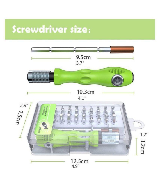 32 in 1 Interchangeble Mini Screwdriver Bits Set with Magnetic Flexible Extension Rod for Home Appliance, Laptop, Mobile, Computer Repairing, etc