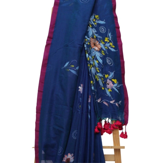 Tisser Khadi Handpainted saree with blouse piece