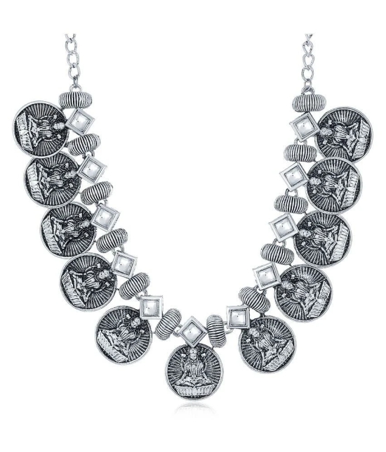 Sukkhi Alloy Silver Traditional Necklaces Set Collar - Silver