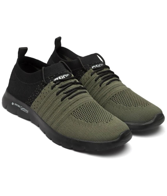 ASIAN STORM-02 Olive Mens Sports Running Shoes - None