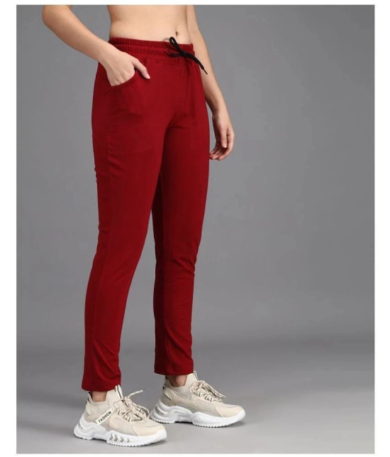 Addyvero Maroon Cotton Blend Trackpants - Single - 36