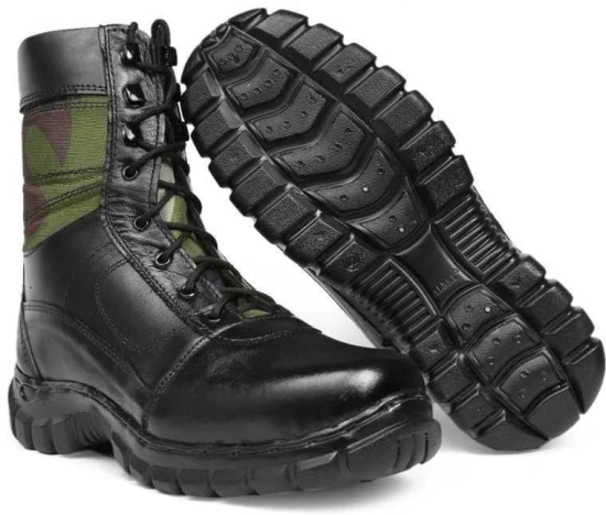 BHADAURIA TRADERS Genuine Leather DMS Army Commando Police Boots For Men  (Black)