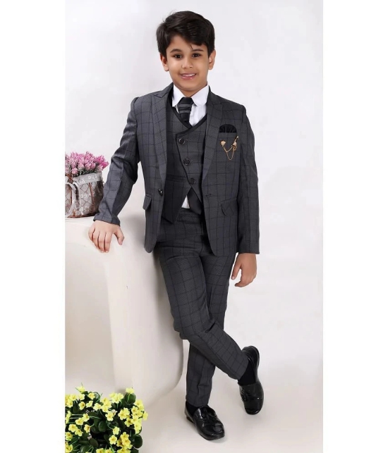 DKGF Fashion - Black Polyester Boys Suit ( ) - None