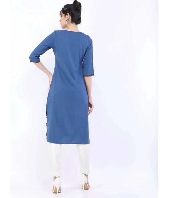 Ketch Polyester Printed Straight Womens Kurti - Blue ( Pack of 1 ) - None