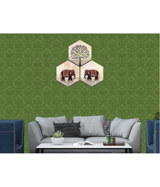 Indianara Hexagon Paintings MDF Painting Without Frame