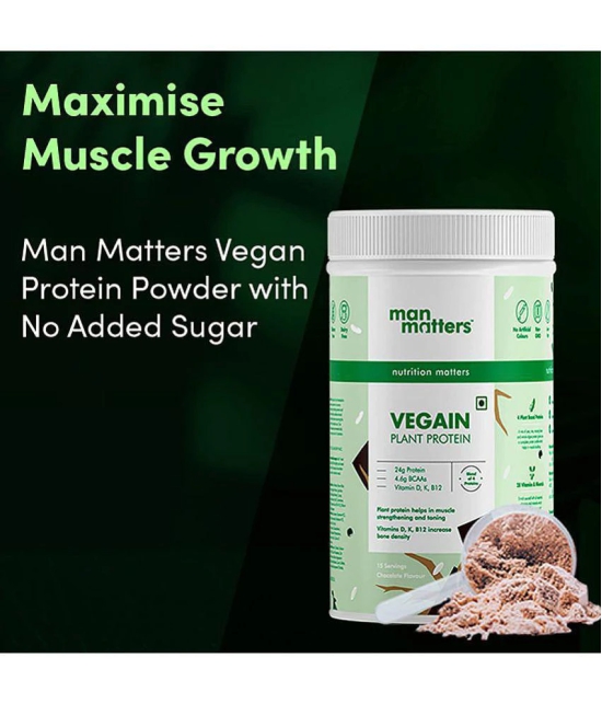 Man Matters VEGAIN Plant Protein Powder 500 grams |100% Vegetarian| Gluten Free, Dairy Free & Soy Free