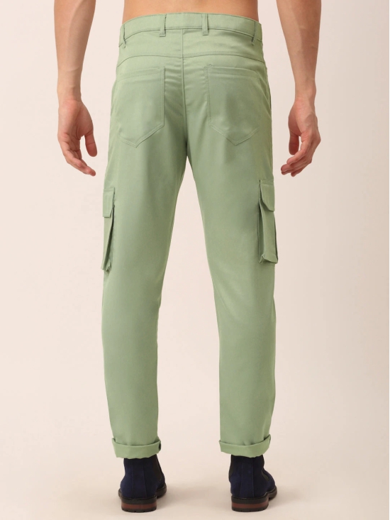 Indian Needle Mens Casual Cotton Solid Cargo Pants-34 / Green