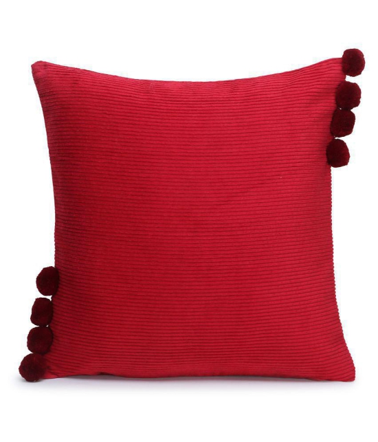 mezposh Single Cotton Cushion Covers 40X40 cm (16X16) - Maroon