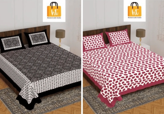 Bedsheet  Adda -100% Pure Cotton Jaipuri Printed Double Bedsheet-109