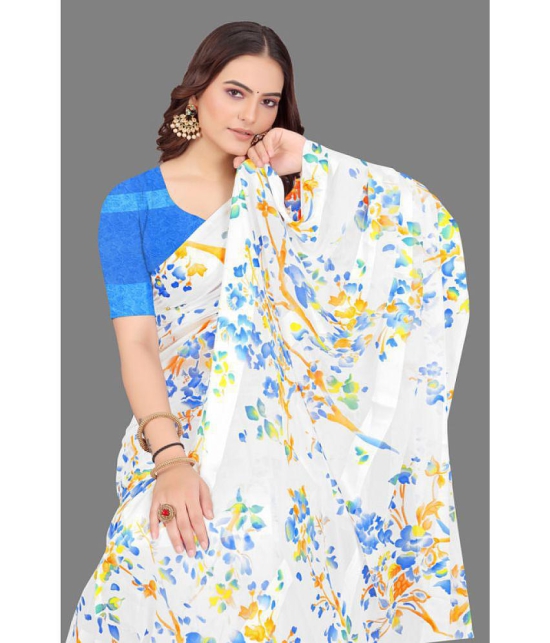 Sitanjali - Blue Georgette Saree With Blouse Piece ( Pack of 1 ) - Blue