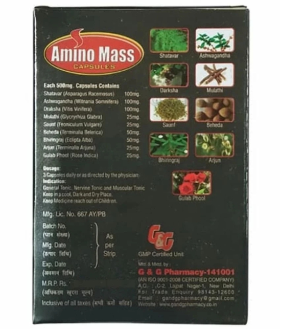 G & G Pharmacy Amino Mass Weight Gain Capsule 10 no.s Unflavoured Pack of 3