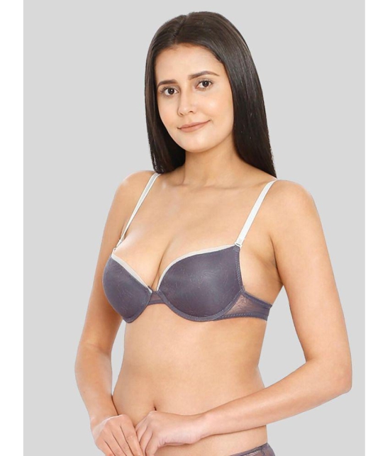 ILRASO - Light Grey Elastane Lightly Padded Women's Push Up Bra ( Pack of 1 ) - None