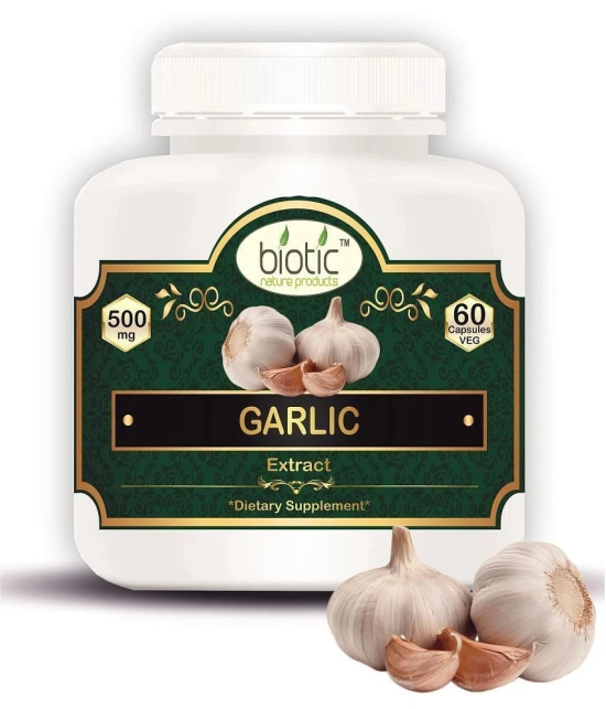 Biotic Garlic Capsules - Lahsun Capsule - Garlic Extract 500mg 60 no.s