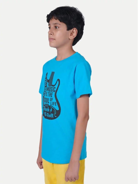 Boys Aqua Printed Guitar Tshirt