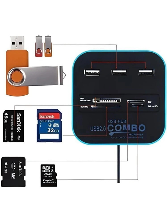 UGPro 3 port USB Hub with all in one Multi Card Reader Combo