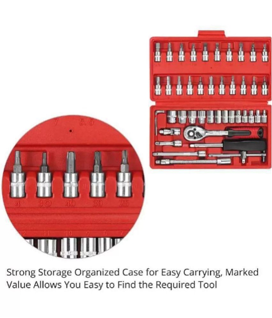 FLEXIM 46 in 1 Pcs Tool Kit & Screwdriver Set Multi-Purpose Combination Socket S Combination Spanner More than 15 Pc