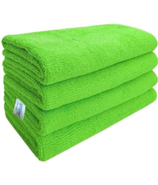 SOFTSPUN - Green Microfibre Hand Towel 50x70 cm ( Pack of 4 ) - Green