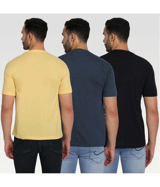 Zeffit - Multicolor Cotton Blend Regular Fit Mens T-Shirt ( Pack of 3 ) - None