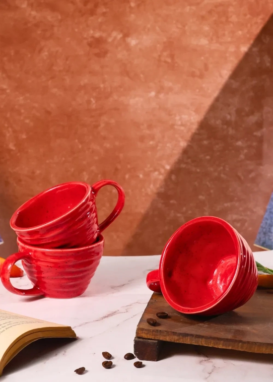 Red Twirl Coffee Mug-Set of two